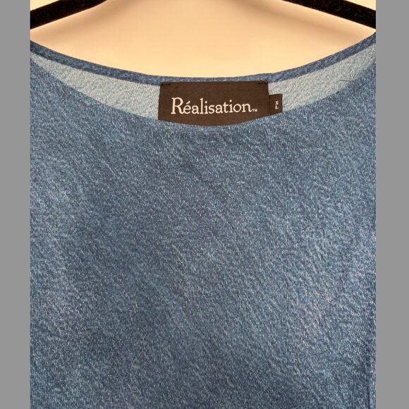 Réalisation Par Gia Dress in Denim, 100% Silk - Picture 4 of 5